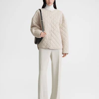 Lookbook (W) TOTEME SS24 女款鬆身格紋釦襯外套 - 鵝卵石灰色. 241WRO1116FB0157127