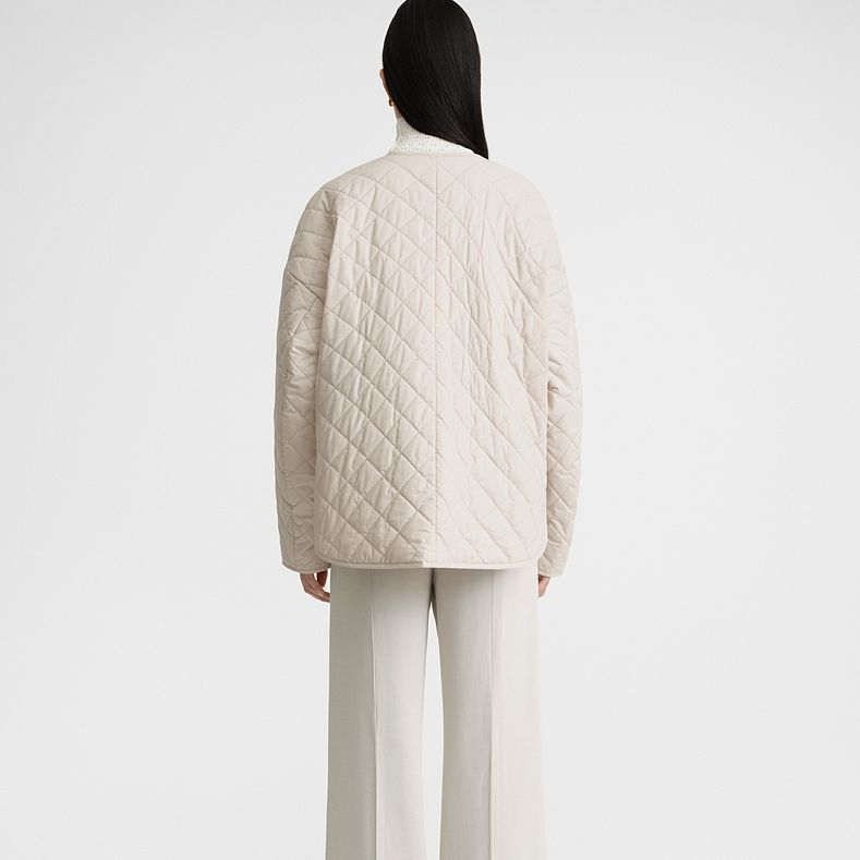 Shop (W) Chaqueta Acolchada Suelta TOTEME SS24 Mujer - Gris Guijarro. 241WRO1116FB0157127