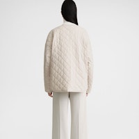 Shop (W) TOTEME SS24 女款鬆身格紋釦襯外套 - 鵝卵石灰色. 241WRO1116FB0157127