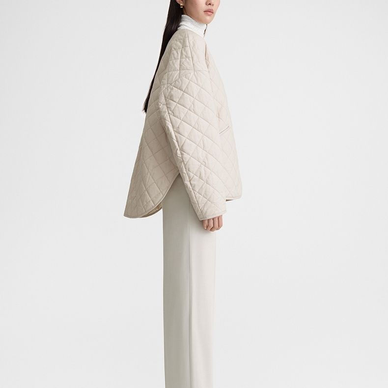 Purchase (W) Chaqueta Acolchada Suelta TOTEME SS24 Mujer - Gris Guijarro. 241WRO1116FB0157127