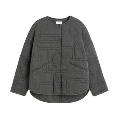 (Women) TOTEME SS24 Quilted Loose Knit Jacket Light Grey Weekend Capsule. 241WRO1116FB0139019
