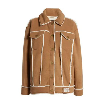 (Women) UGG Brown Single-Breasted Long Sleeve Coat with Collar. 1144590