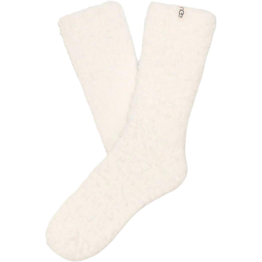(Women) UGG  Mid-Calf Socks Single Pack Cream White with Letter Pattern. 1133030-CRM