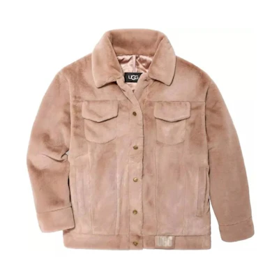 (Women) UGG Solid Brown Long-Sleeve Single-Breasted Jacket Coat. 1147290-TNGY