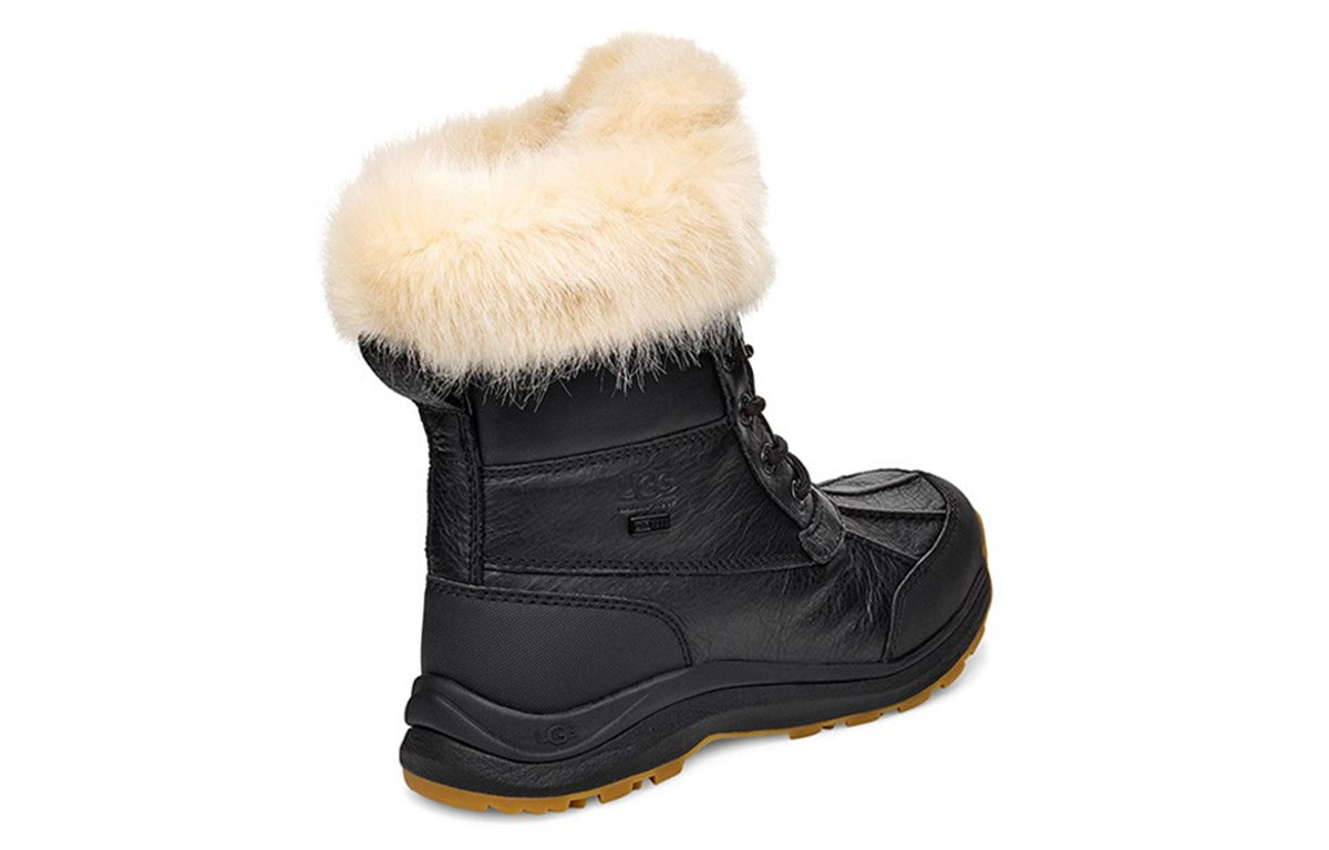 Shop (W) UGG Adirondack III Bottes Noires Doublées Fausse Fourrure Chaude. 1103849-BLK