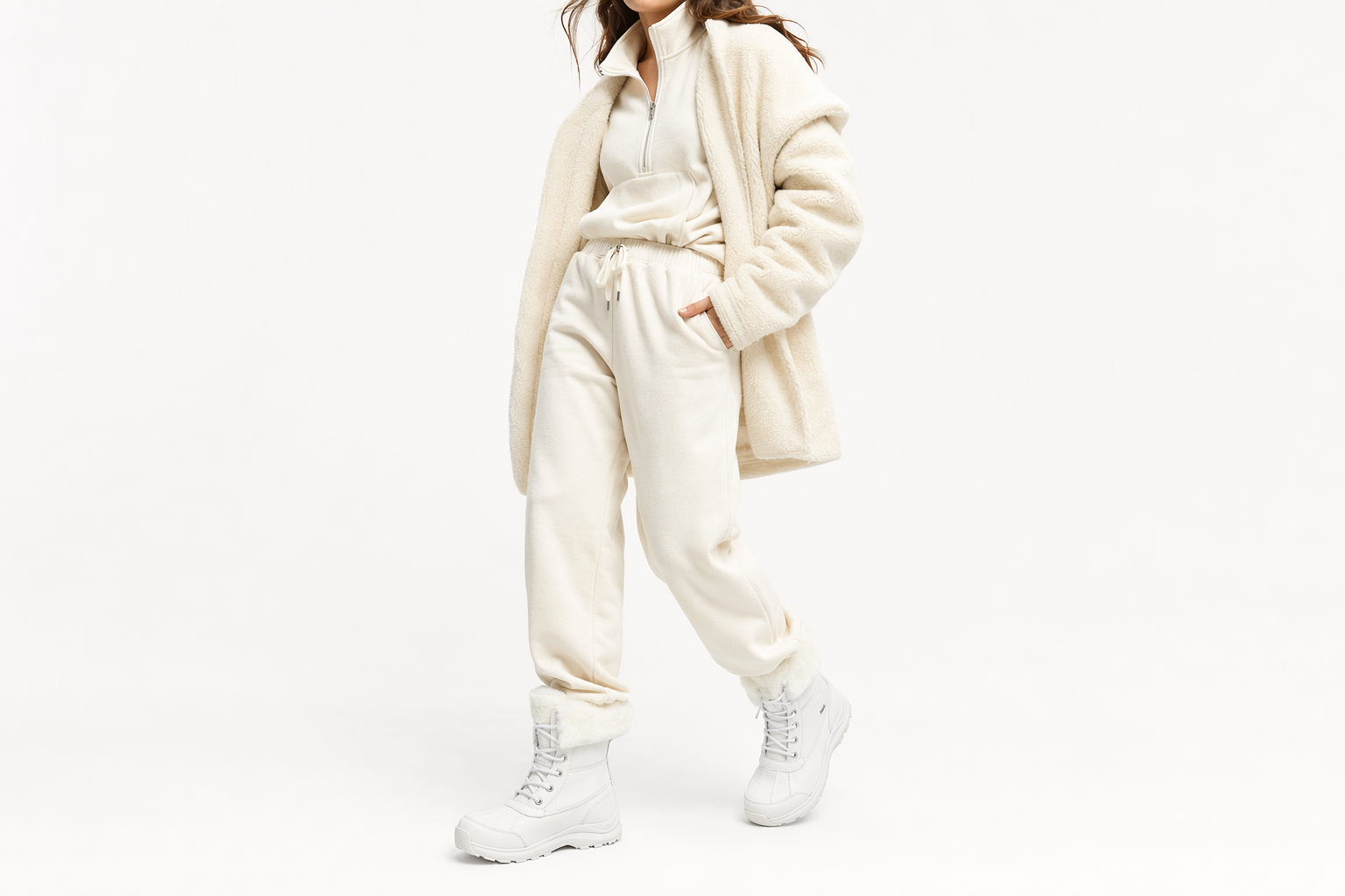Order (W) UGG阿迪朗达克III白色漆皮靴 1132991-WHT