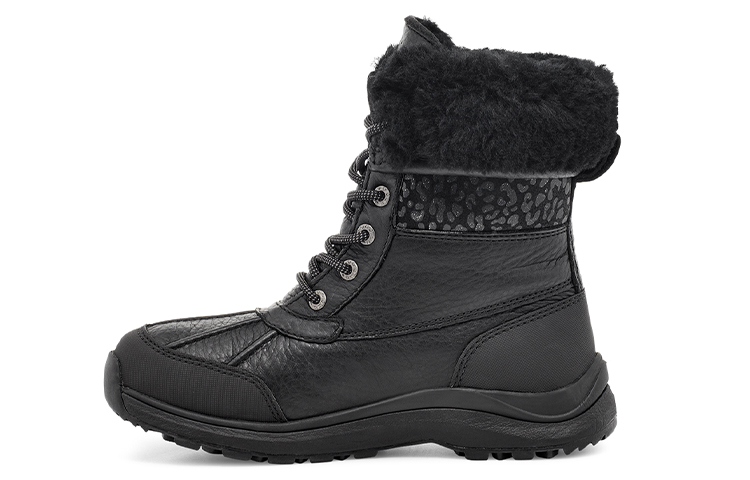 (Women) UGG Adirondack III Snow Leopard Snow Boots Black 1112311-BLK