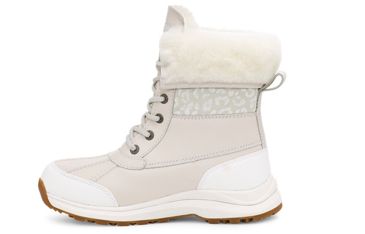 (Women) UGG Adirondack III Snow Leopard Snow Boots White 1112311-WHT