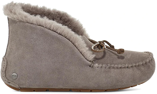 Women UGG Alena Slipper Fleece Lined Grey 1106879 MLE