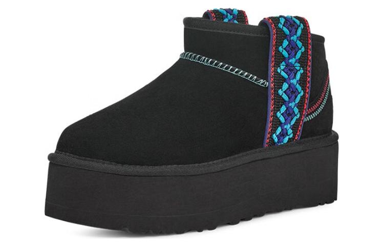 Lookbook (W) UGG Klasik Ultra Mini Braid Plat 'Hitam' 1138491-BLK