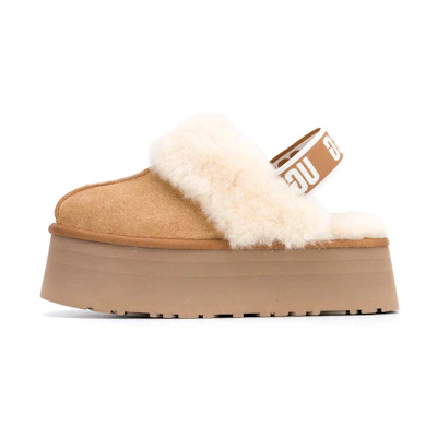 (W) UGG Ankle Wrap Thick Sole 'Brown Fur'