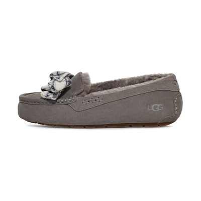 (W) UGG ANSLEY Plaid Bow 'Charcoal'