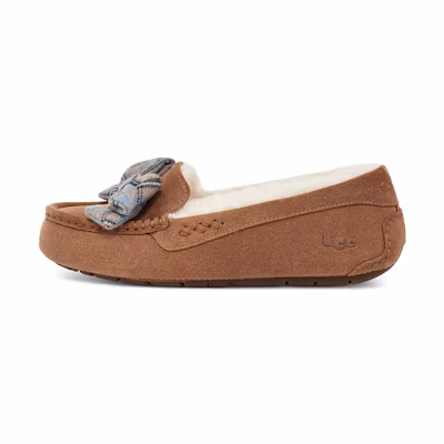 (W) UGG ANSLEY Plaid Bow 'Chestnut'
