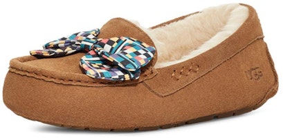 UGG 雙層牛皮 舒適格紋蝴蝶結 平底鞋 女款 栗色 Order UGG 雙層牛皮 舒適格紋蝴蝶結 平底鞋 女款 栗色