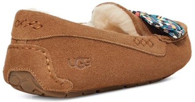 UGG 雙層牛皮 舒適格紋蝴蝶結 平底鞋 女款 栗色 Shop UGG 雙層牛皮 舒適格紋蝴蝶結 平底鞋 女款 栗色