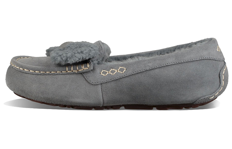 (Women) UGG Ansley Fur Bow Gray 1019758-GYS