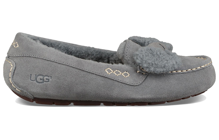 Order (W) UGG Ansley Grijze Pantoffels met Vacht Strik 1019758-GYS