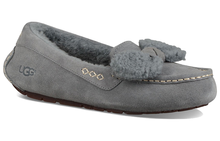 Lookbook (W) UGG Ansley Grijze Pantoffels met Vacht Strik 1019758-GYS