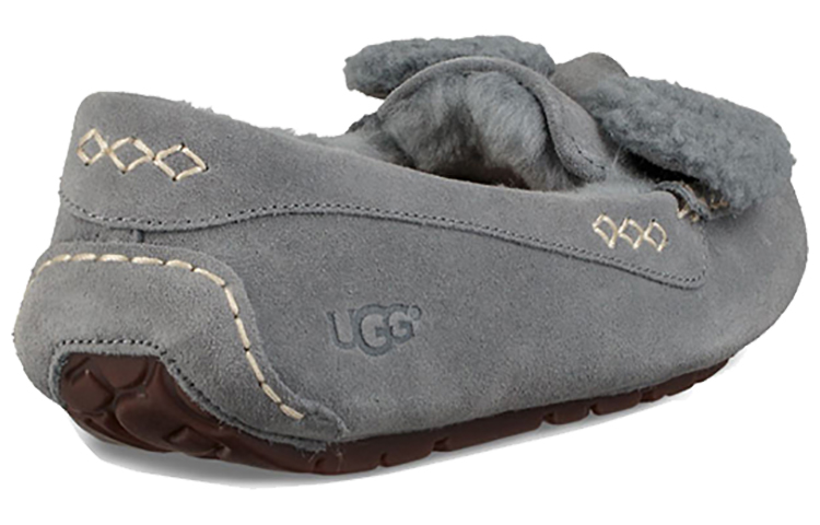 Shop (W) UGG Ansley Grijze Pantoffels met Vacht Strik 1019758-GYS