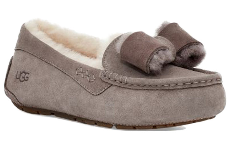 Lookbook UGG Ansley Twinface Bow 安思麗 雙面羊皮 蝴蝶結款 低筒平底鞋 女款 藍灰色 加絨