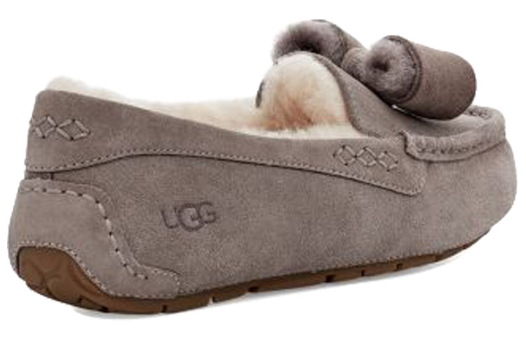 Shop UGG Ansley Twinface Bow 安思麗 雙面羊皮 蝴蝶結款 低筒平底鞋 女款 藍灰色 加絨