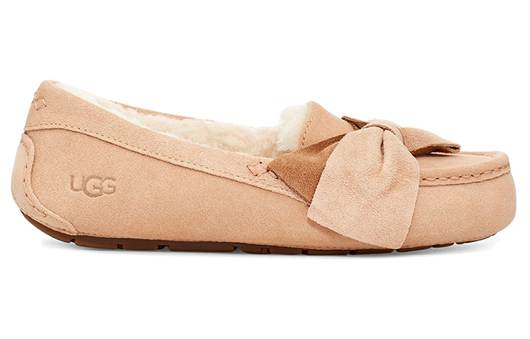Order UGG Ansley 雙色蝴蝶結 舒適保暖坡跟鞋 女用 銅色 加絨
