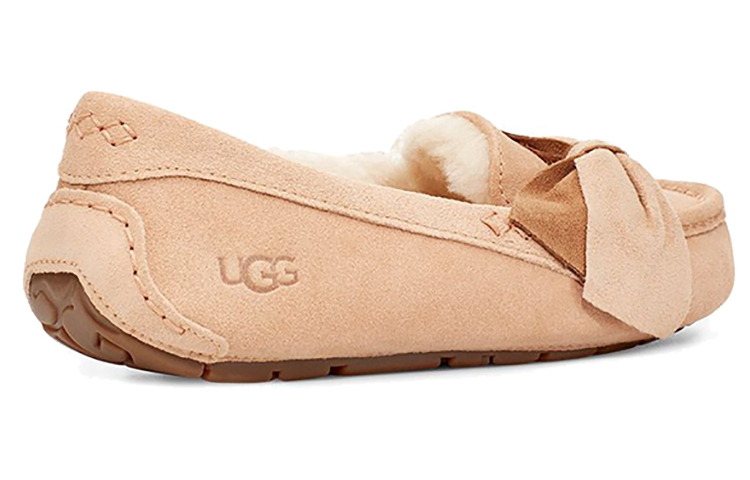 Shop UGG Ansley 雙色蝴蝶結 舒適保暖坡跟鞋 女用 銅色 加絨