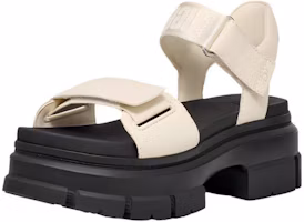 Shop UGG 皮革 舒適百搭 一字帶涼鞋 女款 白色