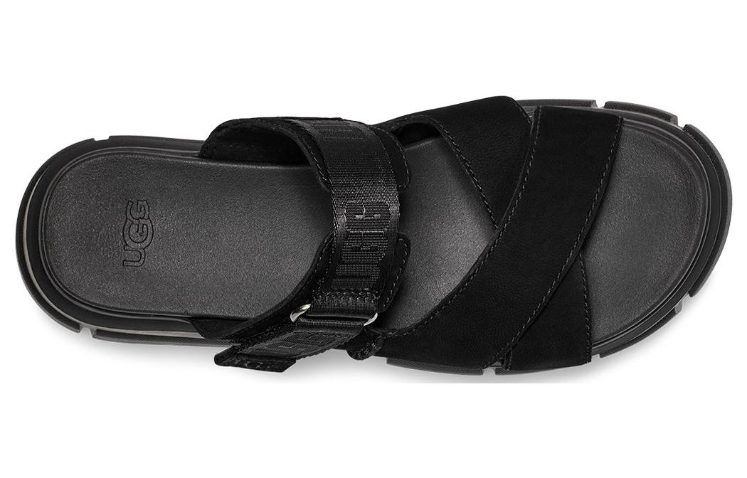 Lookbook UGG 織布 簡約舒適 時尚涼拖 女款 黑色