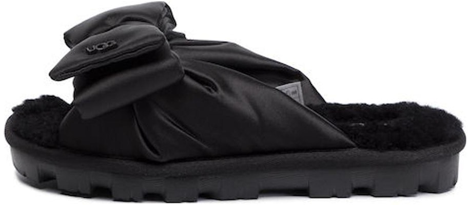 UGG Australia Lushette 織物 蝴蝶結緞面 時尚涼拖 女款 黑色 Buy UGG Australia Lushette 織物 蝴蝶結緞面 時尚涼拖 女款 黑色