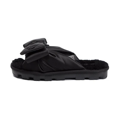 (W) UGG Australia Lushette 'Black Satin Bow'