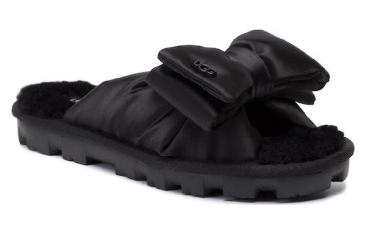 Order UGG Australia Lushette 織物 蝴蝶結緞面 時尚涼拖 女款 黑色