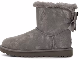 (Women) UGG Mini Bailey Bow Glimmer Charcoal 1125795-CHRC (Women) UGG Mini Bailey Bow Glimmer Charcoal 1125795-CHRC