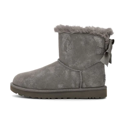 (W) UGG Mini Bailey Bow Glimmer Charcoal
