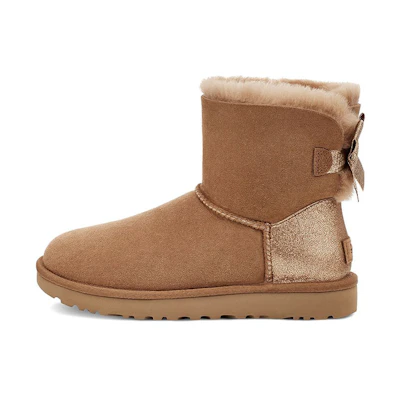 (W) UGG Bailey Bow Glitz 'Mini Chestnut'