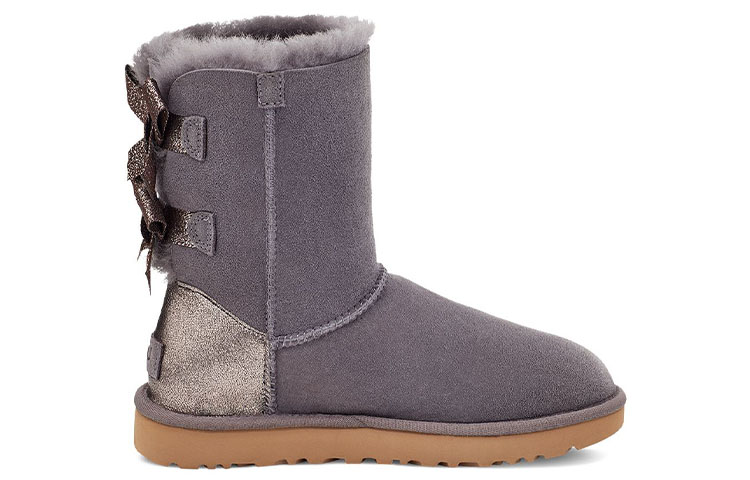 Order UGG Bailey Glitz 女款紫灰色牛反绒蝴蝶结舒适休閒中筒雪地靴