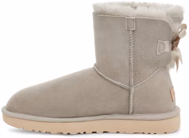 (Women) UGG Mini Bailey Bow II Fleece Lined light grey 1016501-GOA (Women) UGG Mini Bailey Bow II Fleece Lined light grey 1016501-GOA