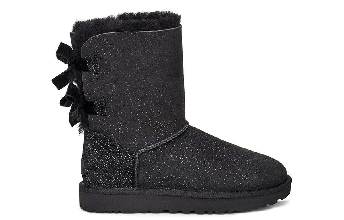 (W) UGG Bailey Bow II Black Pink Snow Boots 圖 2