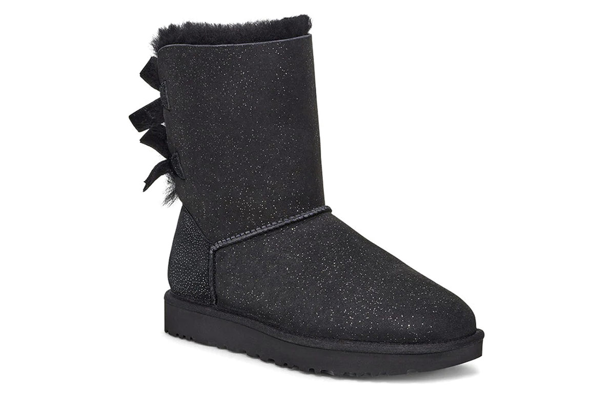 (W) UGG Bailey Bow II Black Pink Snow Boots 圖 3