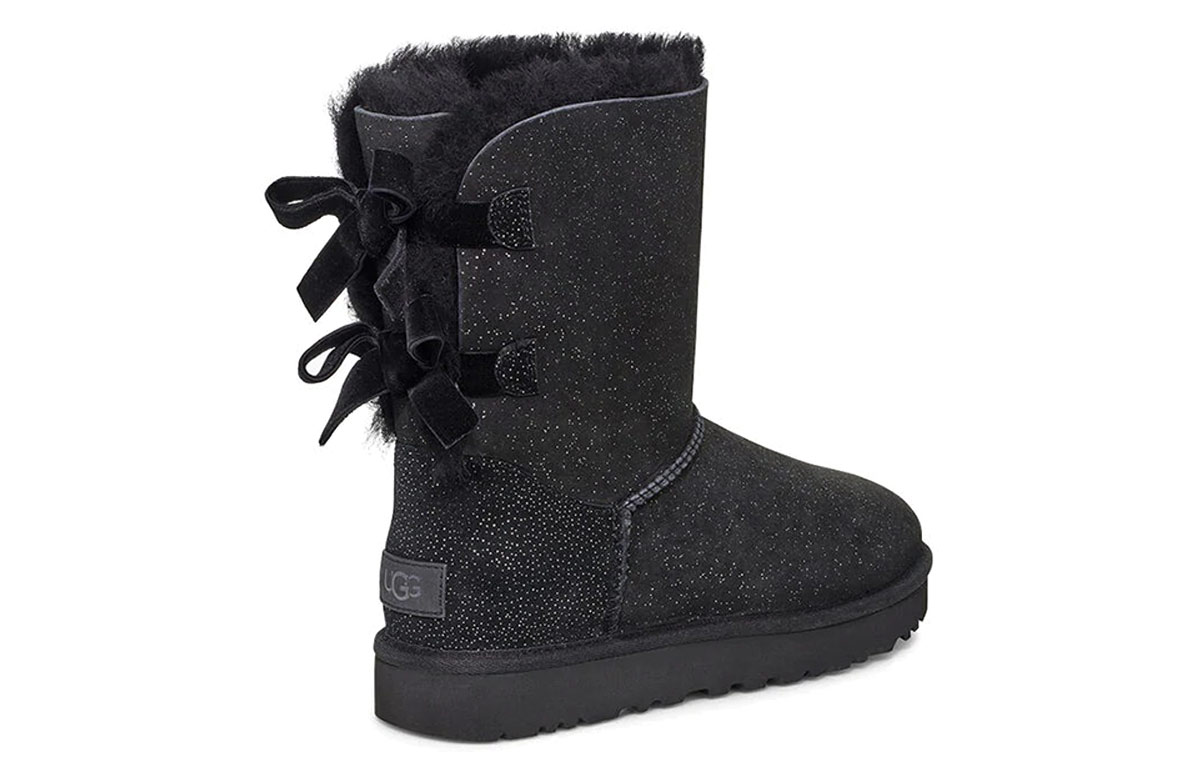 (W) UGG Bailey Bow II Black Pink Snow Boots 圖 4