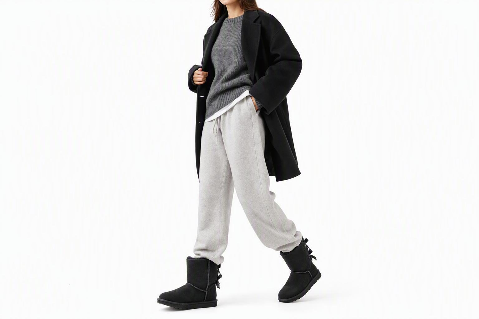 Order (W) UGG Bailey Bow II Boot 'Hitam' 1016225-BLK