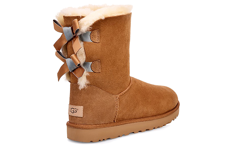 Lookbook (W) UGG Bailey Bow II Shimmer ''Suede Mode Strik Halverwege Kuit Laarzen Bruin'' 1102937-CHE