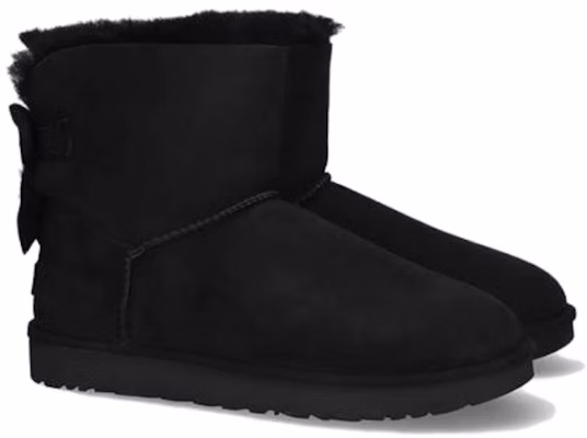 UGG Bailey 經典蝴蝶結 中筒雪地靴 女式 黑色 Lookbook UGG Bailey 經典蝴蝶結 中筒雪地靴 女式 黑色