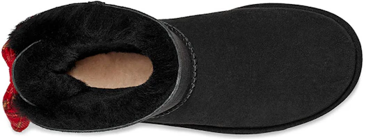 Purchase UGG Bailey Bow 格紋絲帶 二層牛皮 舒適蝴蝶結 中短筒 雪地靴 女款 黑色