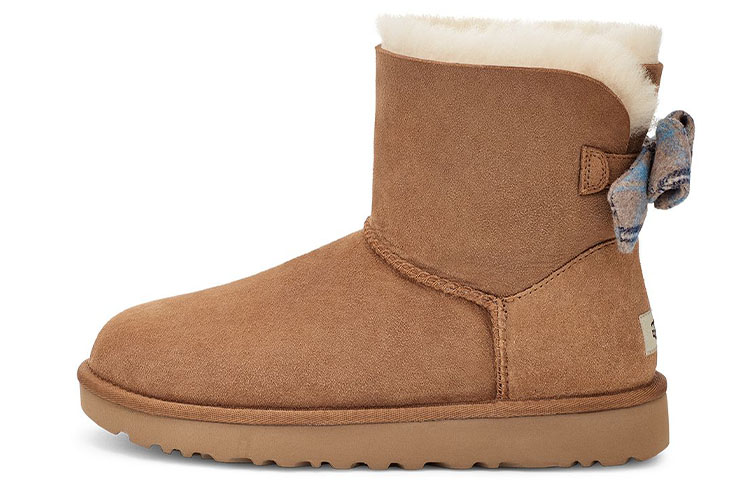 (Women) UGG Mini Bailey Bow Plaid Ribbon 1119115-CHE