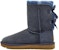 (W) UGG Bailey Bow II But Fleece Berlapis Tinggi Biru Tua 1016225-NAVY