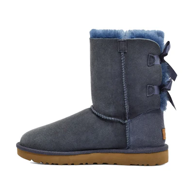 (W) UGG Bailey Bow II Boot Fleece Lined High Top Navy Blue