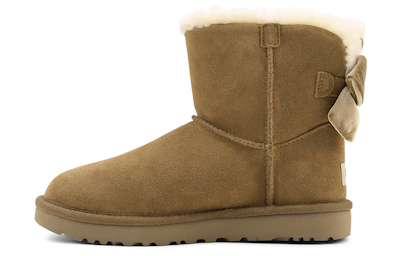 (Women) UGG Mini Bailey Bow Velvet Ribbon 2.0 'Chestnut Brown'