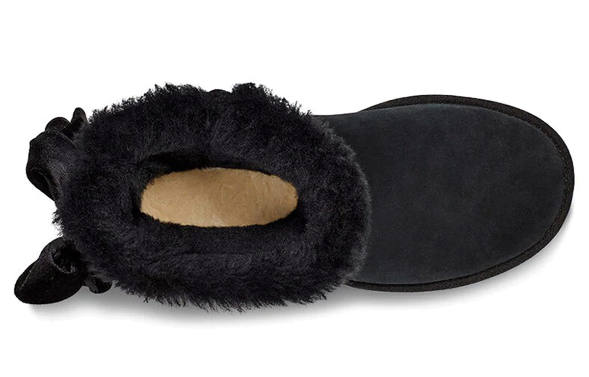 (W) UGG Bailey Bow Velvet Snow Boots Black 圖 5