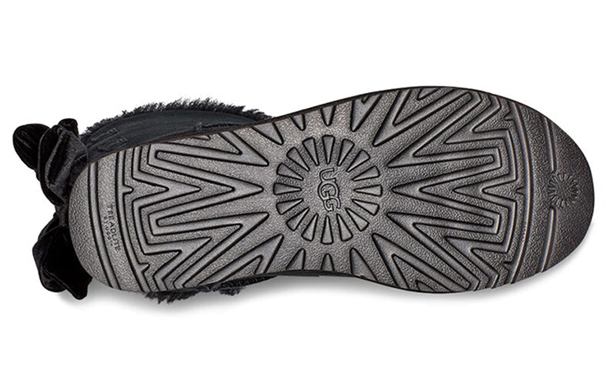 (W) UGG Bailey Bow Velvet Snow Boots Black 圖 6